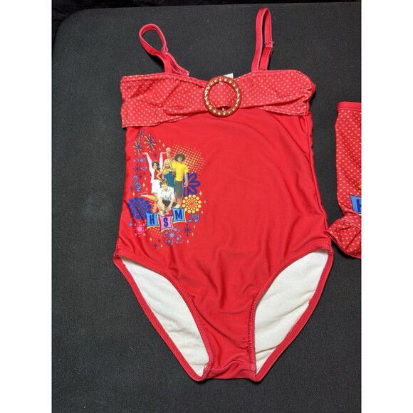 Disney HSM High School Musical 3 - Red Swimsuit Girls 7/8 Polka Dot GUC - Picture 2 of 8